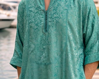 Ręcznie robiony męski kaftan Gandora, tradycyjny islamski strój wypoczynkowy długi, Gandoura dla mężczyzn, skromny ubiór, thobe dla mężczyzn, djellaba dla mężczyzn