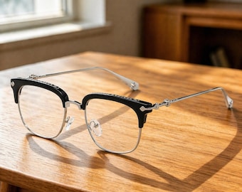 Gothic Cross Glasses Frame Vintage Punk Eyewear, Unisex Optical Glasses, Minimalist Metal Frame, Everyday Stylish Eyewear, Gift for Him/Her