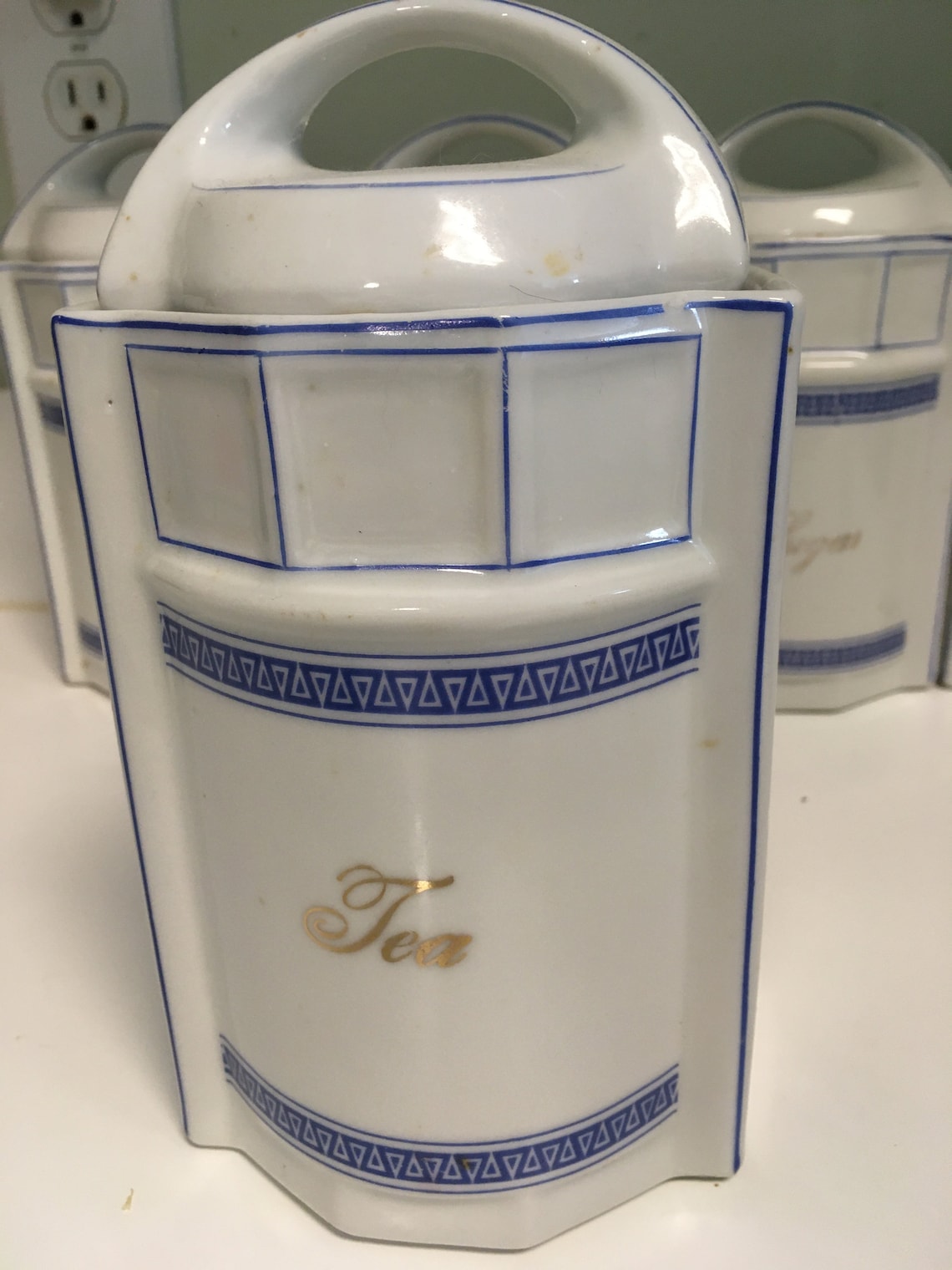 Antique German Porcelain Canister Set Etsy