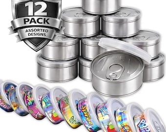 12 Pack Pull-Top Can-Style Storage Pouches – Assorted Designs