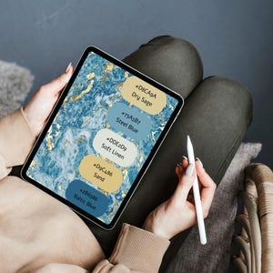 Luxury Marble Gold Teal Blue Color Palette, Canva Procreate Branding Kit (Digital Download)