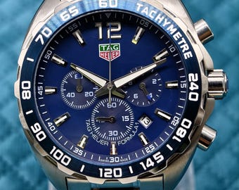 Vintage Tag Heuer Formula 1 Chronograph Tachymetre  Date Indicator Men's Wrist Watch Free Shipping