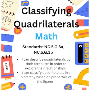 Atividade de Matemática: Classificação de Quadriláteros | Preparação para o Teste de Padrões da Carolina do Norte (5º Ano) (PDF para Impressão)