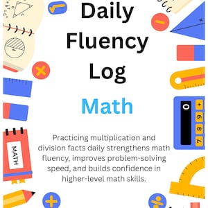 Math Fluency Log | Multiplication Division Facts Practice Tracker