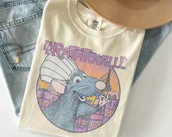 Camisa Ratatouille Comfort Color, Camisa vintage Ratatouille Gusteau, Camiseta Remy "cualquiera puede cocinar", Camisa Little Chef, Camisas Remy