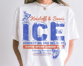 Frozen Kristoff Sven Ice Harvesting Shirt, Comfort Colors® Disney World Tee, Funny Walt Disney Gift for Men, Family Vacation Shirt