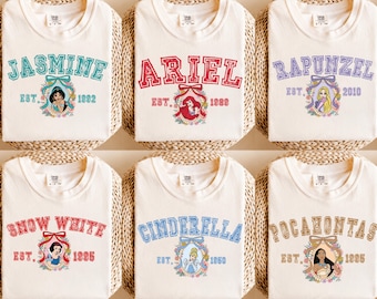 Retro Comfort Colors Disney Princess Shirt, Coquette Disney Princess Tee, Disney Girl Trip Tee, Disney Group Shirt, Personalized Disney Tee