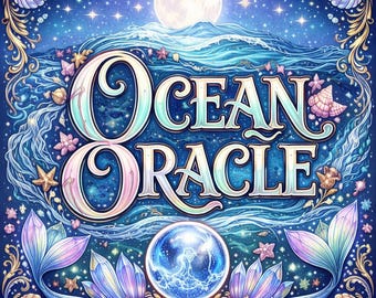 Ozean Orakel Malbuch: Handgezeichnete Illustrationen kosmischer Meere (Digitaler Download)