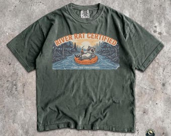 Comfort Colors River Rat Certified Raccoon Float Trip Shirt
