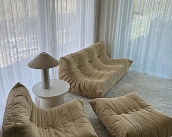 Ligne Roset Togo Sofa Set Alcantara – 3 Seater, 1 Seater & Ottoman