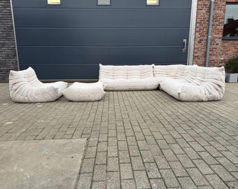 Ligne Roset Togo Sofa Set Beige Corduroy – 3 Seater, 2-Seater, 1 Seater, Corner & Ottoman