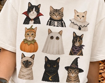 Halloween Cat PNG | Spooky Costume Clipart | Autumn Pet Graphic | Trick or Treat Shirt Design