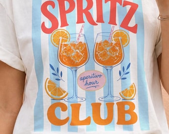 Orange Spritz Club PNG / Gráfico de verano italiano / Imágenes prediseñadas de bebidas de frutas / Diseño de camiseta de cóctel cítrico