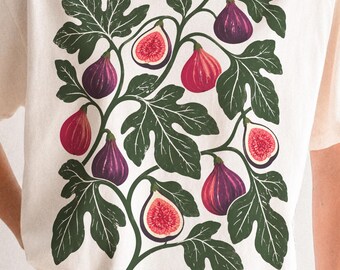 Ramo di fico PNG / Clipart botanica di frutta / Grafica di pianta da giardino / Design per maglietta del mercato degli agricoltori