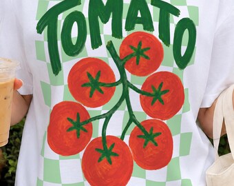 Pomodoro PNG / Clipart di ortaggi da giardino / Grafica del mercato contadino / Design retrò per maglietta con frutta estiva