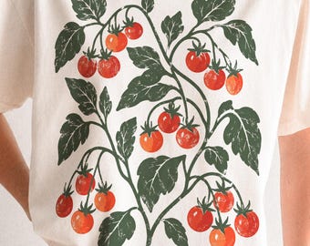 Cherry Tomato Vine PNG | Botanical Garden Clipart | Farmers Market Vegetable Graphic | Foodie Shirt Design