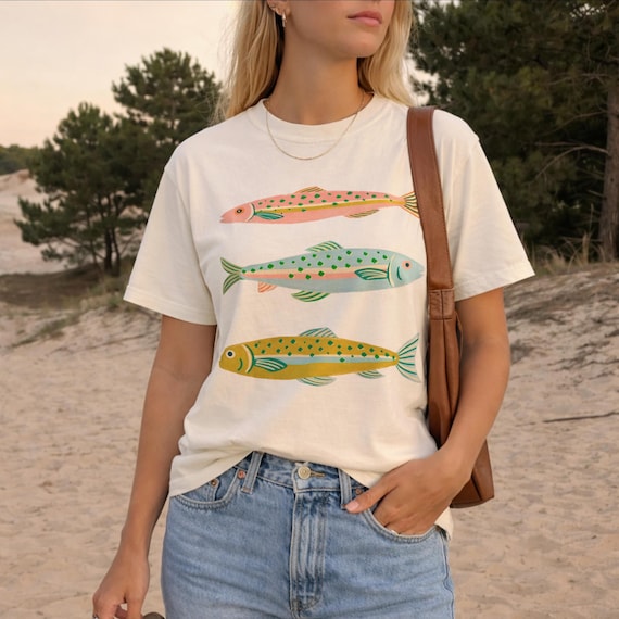 Colorful Fish PNG | Summer Beach Clipart | Coastal Illustration | Bright Seafood Graphic | Ocean T-Shirt Design