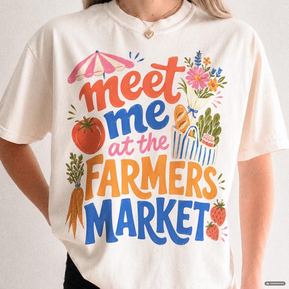 Farmers Market PNG | Vegetable Shirt Design | Summer Produce Clipart | Garden Graphic | Food T-Shirt Design