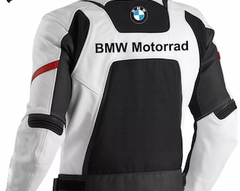 Chaqueta de cuero para motociclistas BMW Motorrad con protección CE.