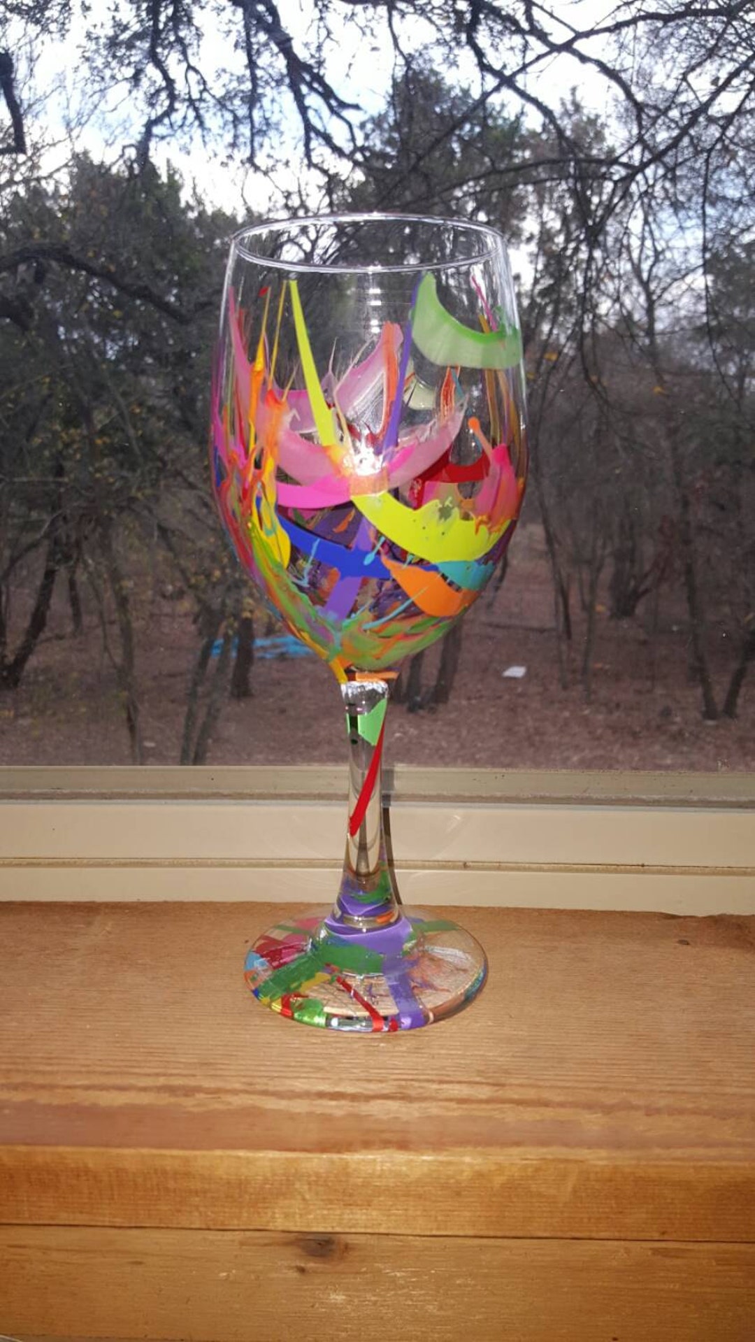 Large Splatter Paint Wine Glass - Etsy