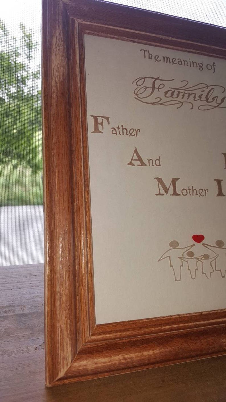 Meaning of Family hand etched picture Etsy