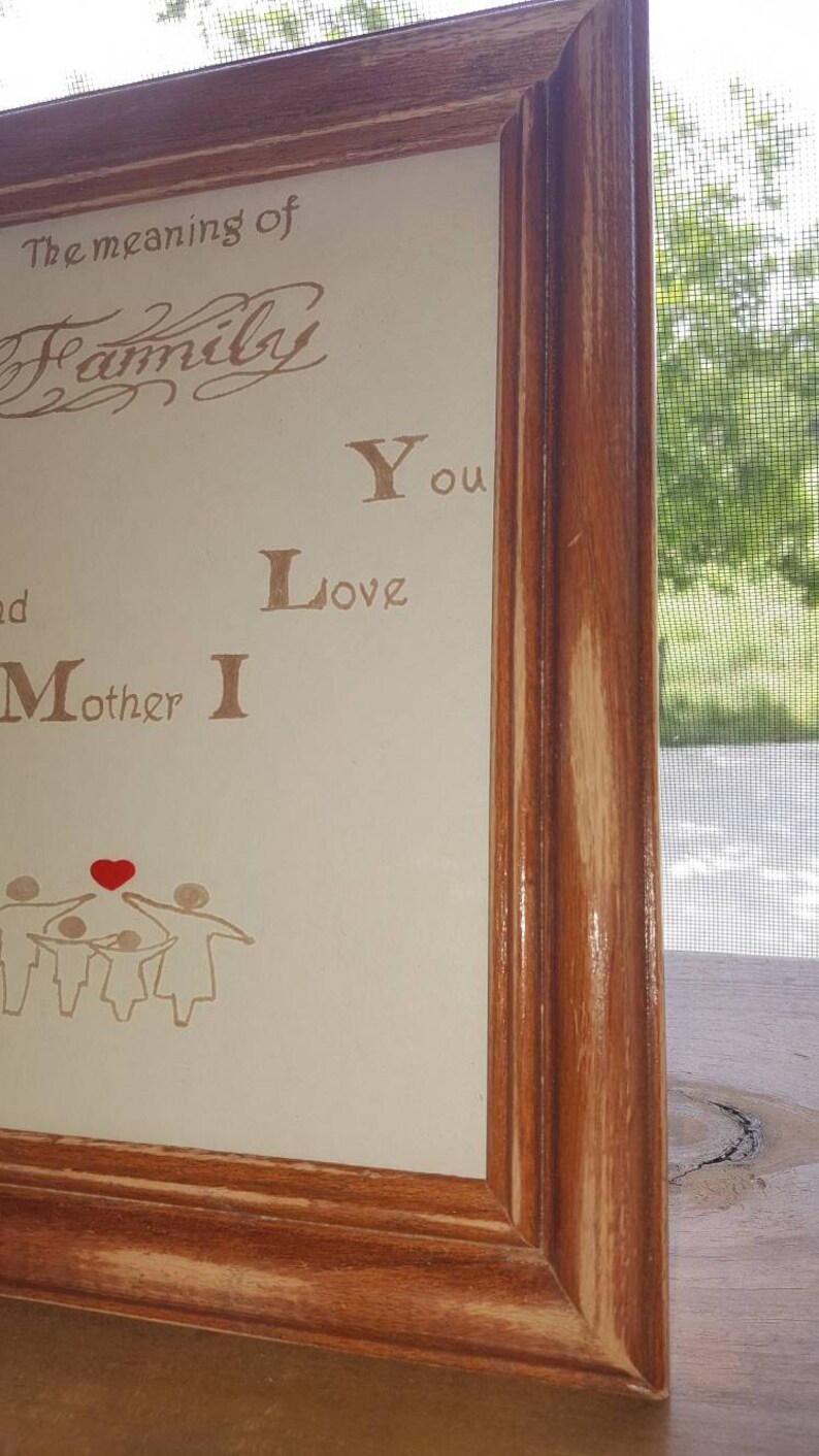 Meaning of Family hand etched picture Etsy