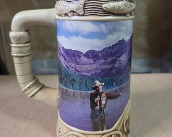 Original Coors Fly Fishing Beer Stein 1996 Life in the Rocky Mountains Series 1