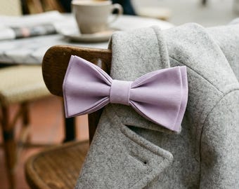 Lilac bow tie, light lilac bow tie men, pastel lilac wedding bow tie, groomsmen lilac bow tie, soft purple bow tie, elegant lilac neckwear