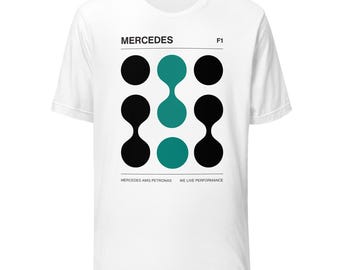 Mercedes F1 Racing Grafik-T-Shirt, Unisex Formel 1 Streetwear-Bekleidung