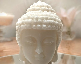 White Beeswax Buddha Candle