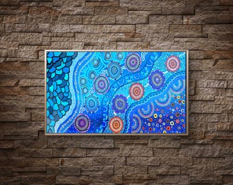 Originele, handgeschilderde Aboriginal kunst van Ally Chapple.
