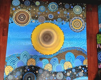 Le voyage - oeuvre d'art aborigène (contemporaine) originale peinte à la main par ally chapple