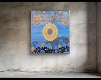 Il viaggio - Opera d'arte aborigena (contemporanea) originale dipinta a mano da Ally Chapple