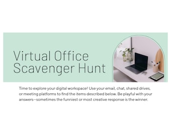 Remote/Virtual/WFH Office Scavenger Hunt- Instant Download