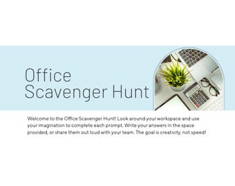 Creative Thinking Office Scavenger Hunt-Print and Play Instant Download