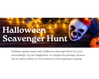 Creative Thinking Halloween Scavenger Hunt- Print and Play Instant Download