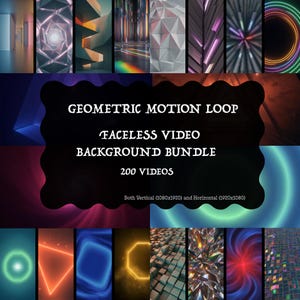 Motion Background Video Bundle : 200 Vibrant Palette Graphics, Colorful Loops for Faceless Content