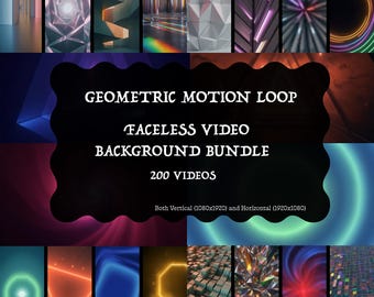 Motion Background Video Bundle : 200 Vibrant Palette Graphics, Colorful Loops for Faceless Content