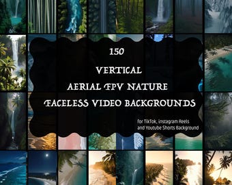 Aerial FPV Nature Clips, 150 Tropical Faceless Video Backgrounds for TikTok and Instagram,