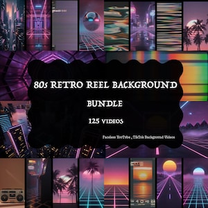 Synthwave-Retro-Videohintergrundpaket | 125 Vaporwave-Neon-Clips für TikTok Reels und YouTube-Loops