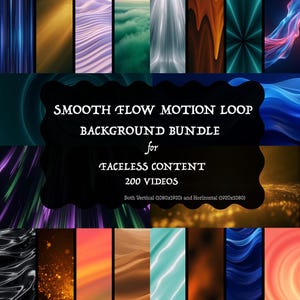Flow Motion Background Video Loops Bundle, 200 Smooth Clips for Faceless Social Media