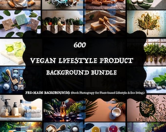 Vegan Lifestyle Product Photography Bundle | 600 High-Resolution Stock Images