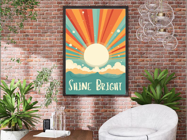 shine-bright-print-sunshine-quote-wall-art-boho-decor-etsy