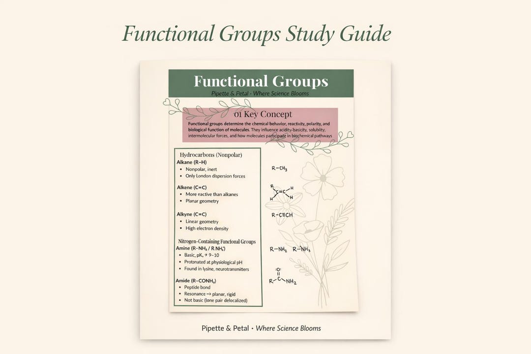 Functional Groups Study Guide | Organic Chemistry, Biochemistry PDF - Etsy