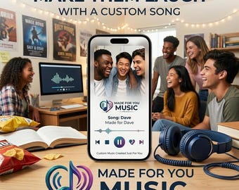 Personalized Funny Song, Custom Music From Your Story (Digital MP3)