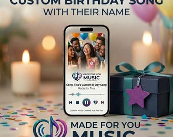 Cadeau chanson d'anniversaire personnalisé unique | Musique numérique personnalisée pour des occasions spéciales
