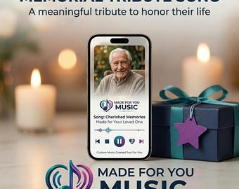 Personalized Memorial Tribute Song, Custom Remembrance Music (Digital MP3)