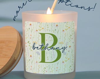 Initial Name Candle Gift Custom Letter Candle with Name, Monogram Candle Gift for Her, Custom Name Candle, Personalized Candle Gift Idea