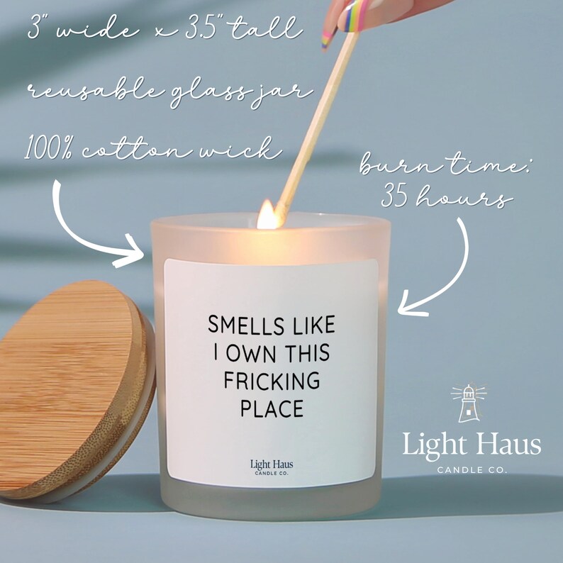 Sarcastic Candle Office Desk Accessory Humorous Coworker Present Gag Birthday Surprise Novelty Jar Soy Wax Scented Home Fragrance Funny Boss Gift Bamboo Lid Frosted Glass Hand Poured Quality Construction Gift Box Included Workspace Humor