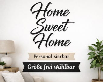 Personalisierter Wand Schriftzug | Wunschtext möglich | Größe frei wählbar | Wanddeko | Geschenkidee